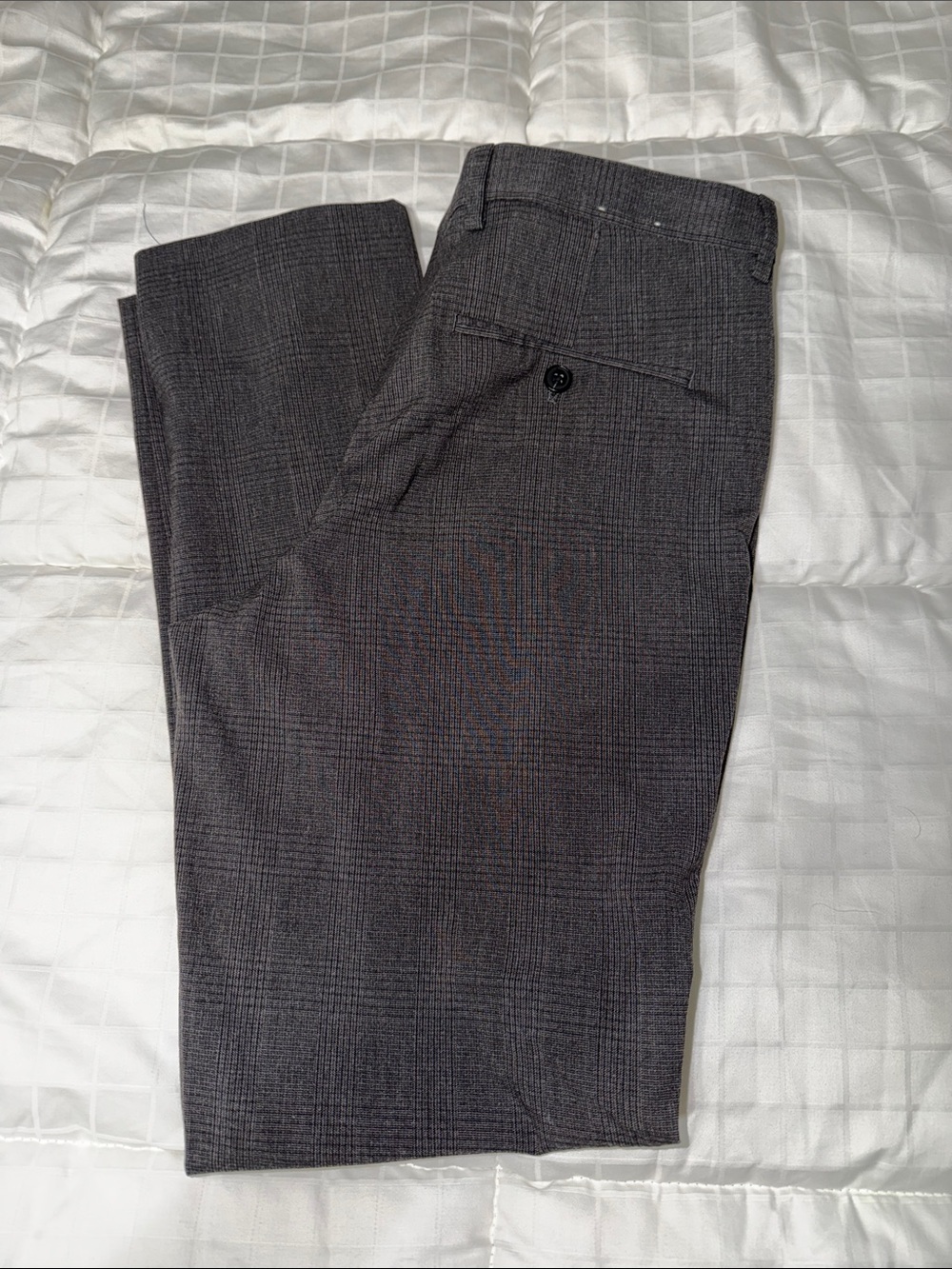 Express Men's Charcoal Glen Plaid Dress Pants